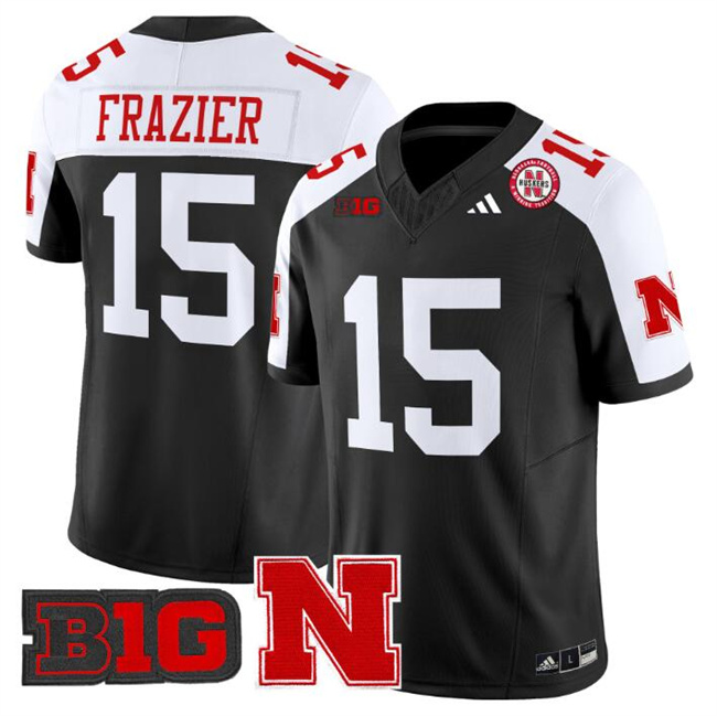 Men's Nebraska Cornhuskers #15 Tommie Frazier Black Alternate 2024 F.U.S.E. With Patch Vapor Limited Stitched Football Jersey